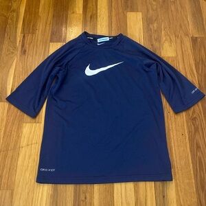 Nike Boys Navy Swim Short Sleeve Shirt Size M